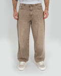 Homeboy X-tra Baggy Dye Denim Hose – Washed Brown – Vorderansicht