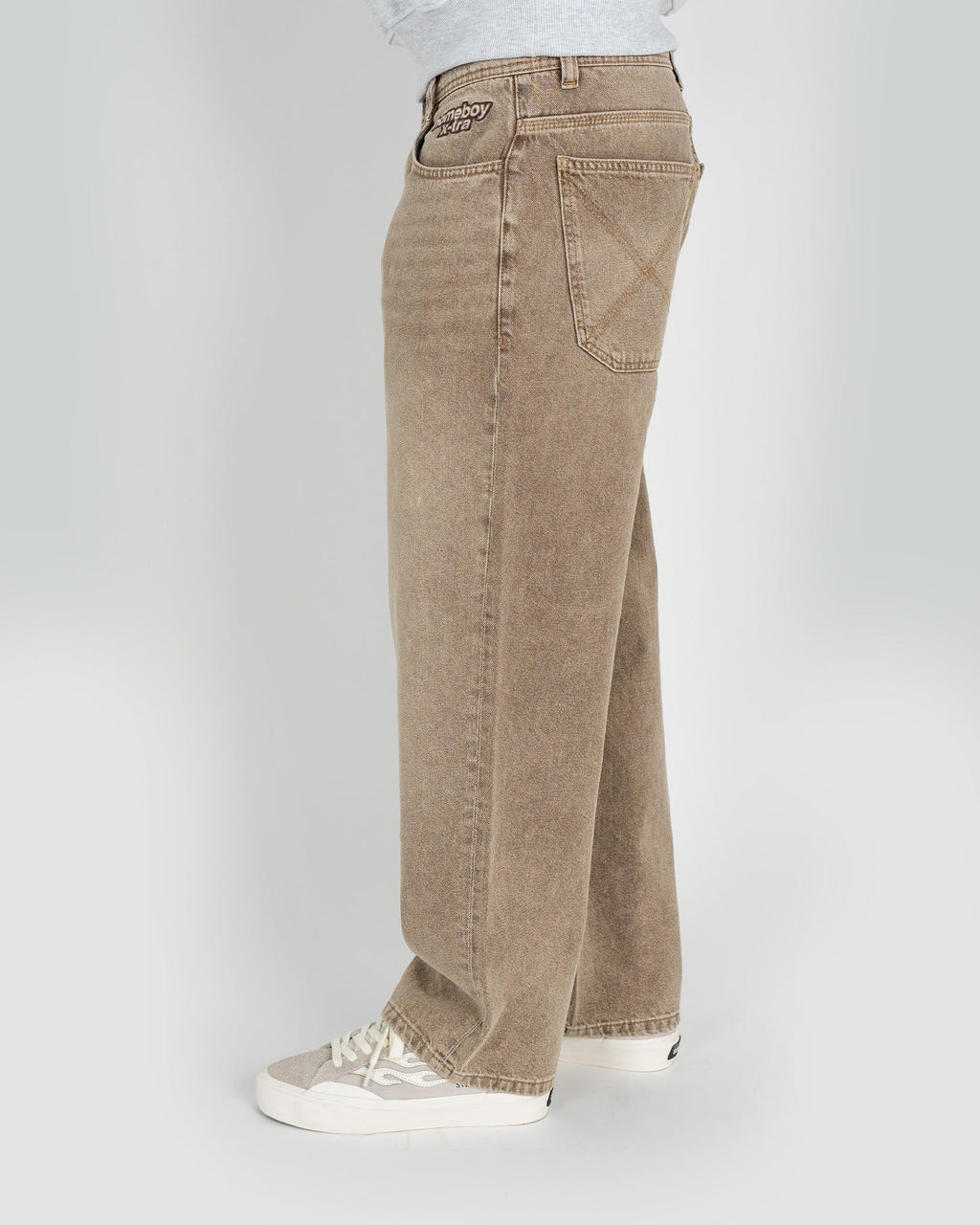 Homeboy X-tra Baggy Dye Denim Hose – Washed Brown – Rückansicht