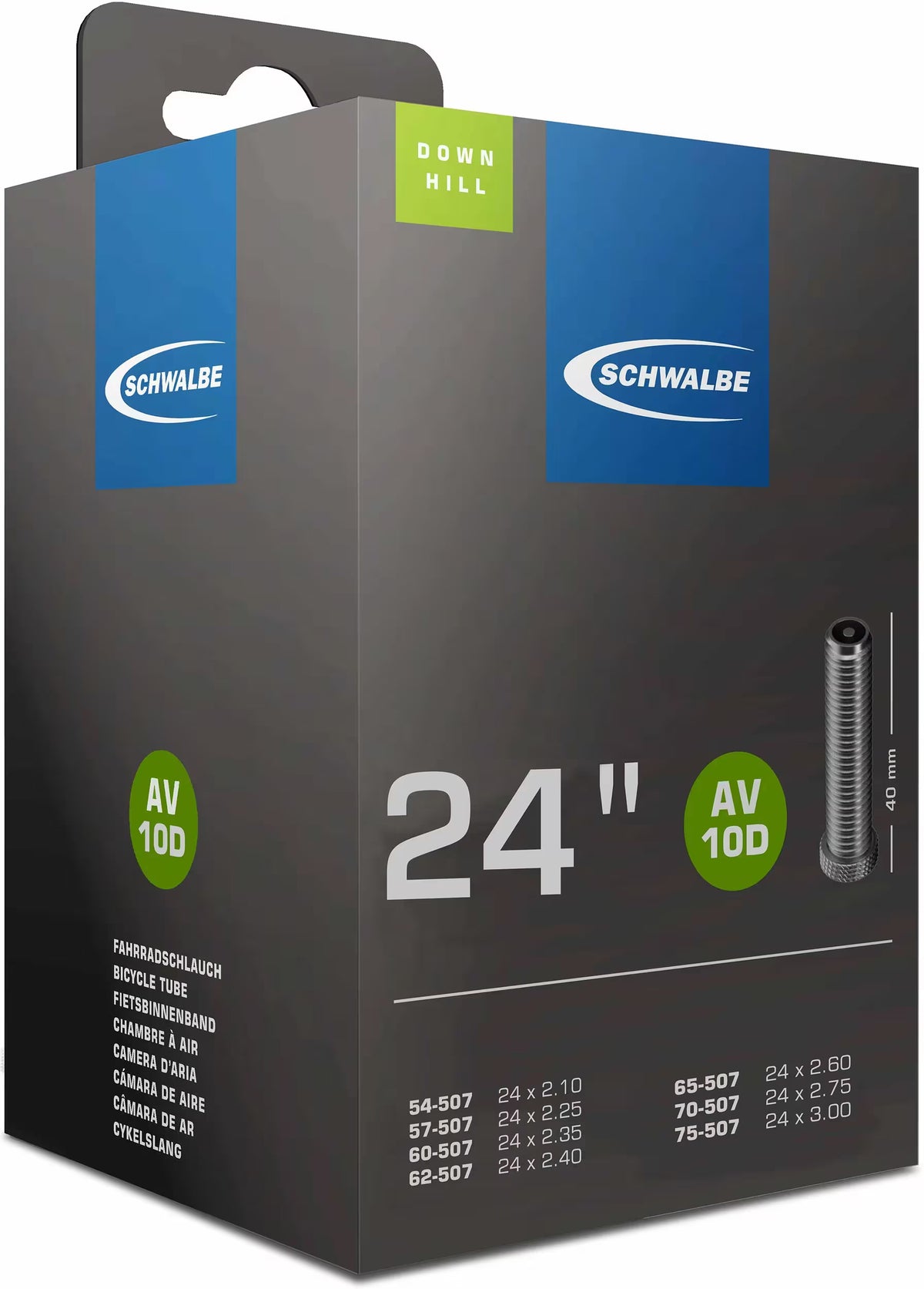 Schwalbe AV10D Downhill Fahrradschlauch – 24 Zoll – 40 mm