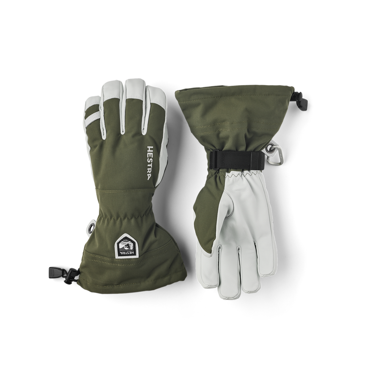 Hestra Army Leather Heli Ski Skihandschuhe – Oliv
