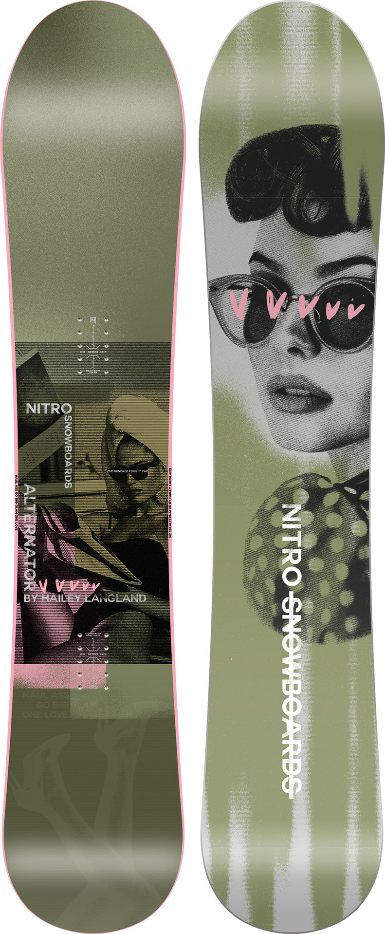 Nitro Alternator x Hailey Langland Damen-Snowboard 2027 – Ober- und Unterseite