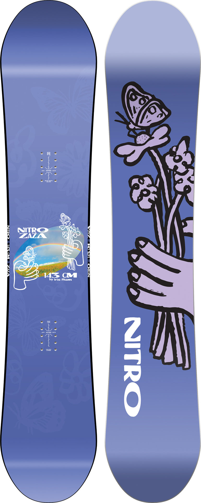 Nitro Zaza Damen-Snowboard 2027 – Ober- und Unterseite
