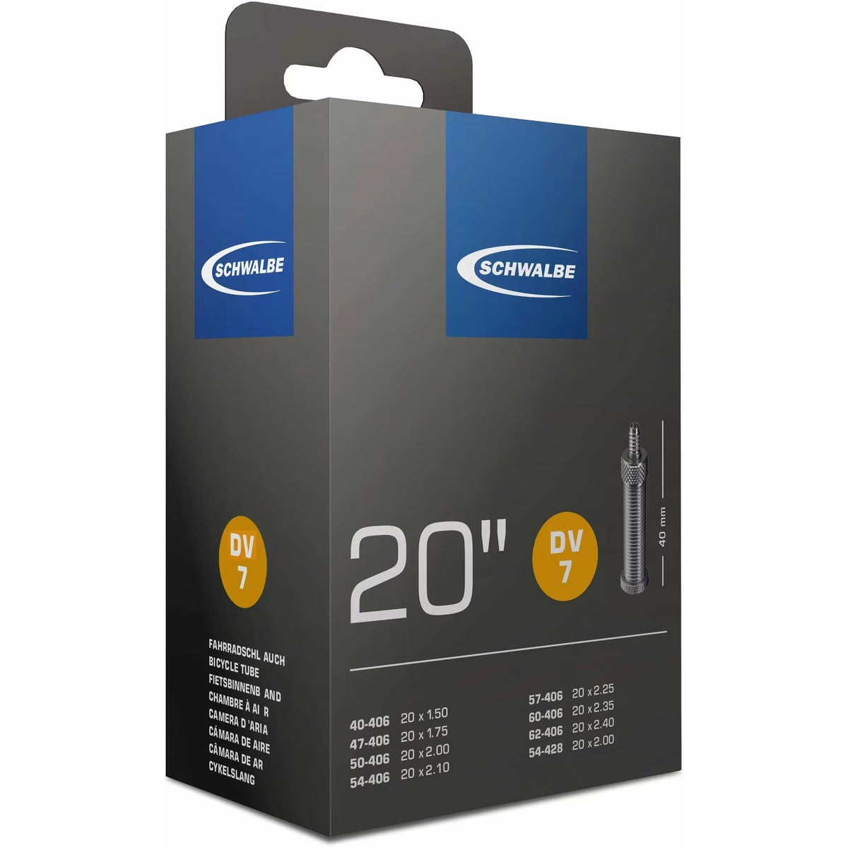 Schwalbe DV7 Fahrradschlauch – 20 Zoll – 40 mm