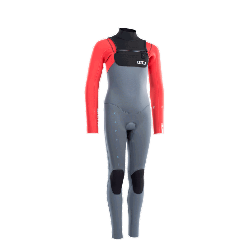 ION Capture 5/4 Front Zip Junior – steel blue/red/black