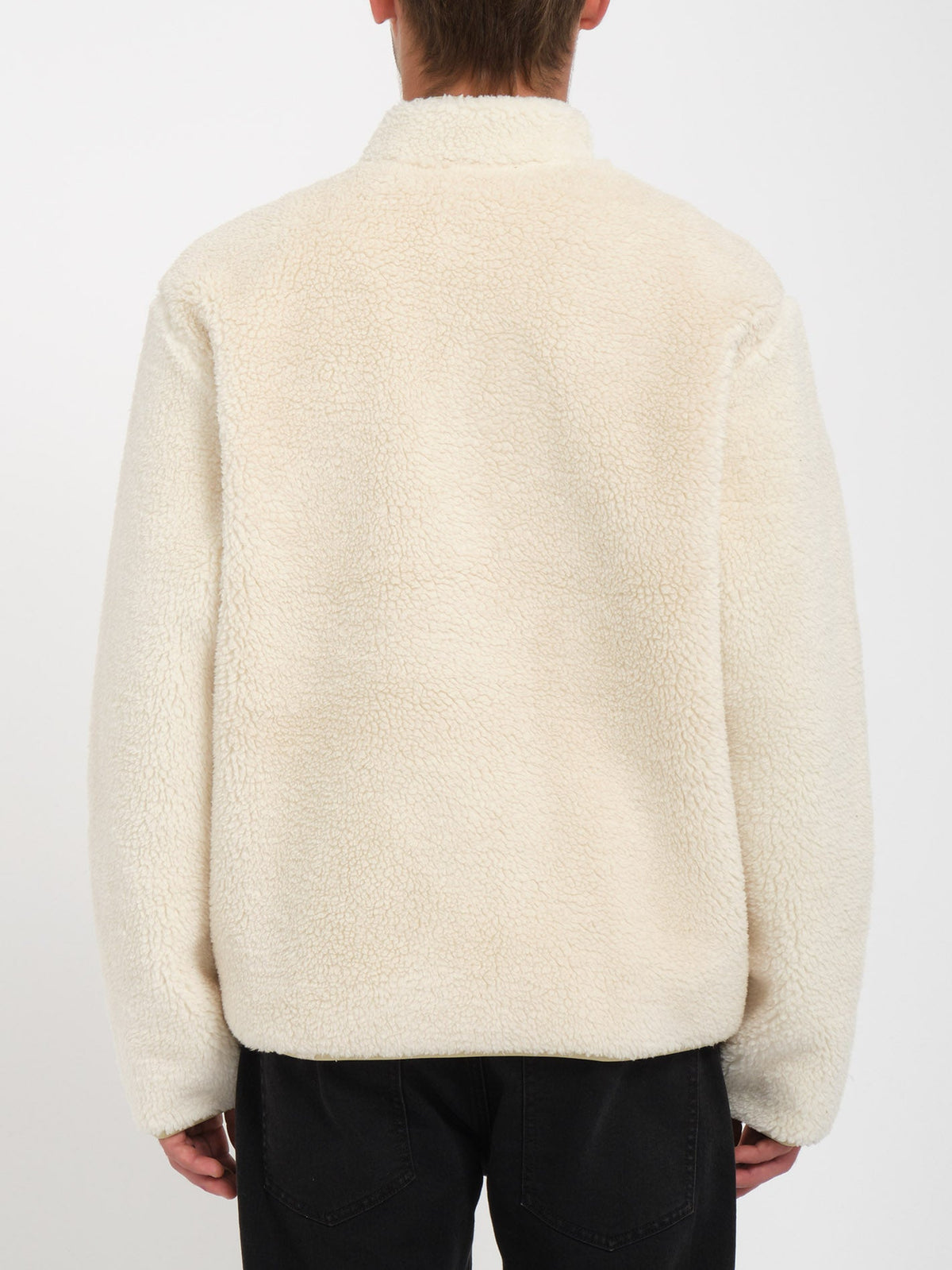 Volcom Muzzer Fuzzar Sherpa-Fleecejacke – Dirty White – Rückansicht