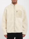 Volcom Muzzer Fuzzar Sherpa-Fleecejacke – Dirty White – Vorderansicht