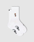 FINGERSCROSSED Classic ANDIAMO! Aperitivo – weiße Radsocken mit Motiv