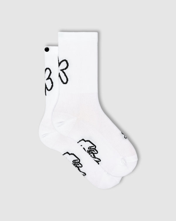 FINGERSCROSSED Classic ANDIAMO! Fiore – weiße Radsocken mit Motiv