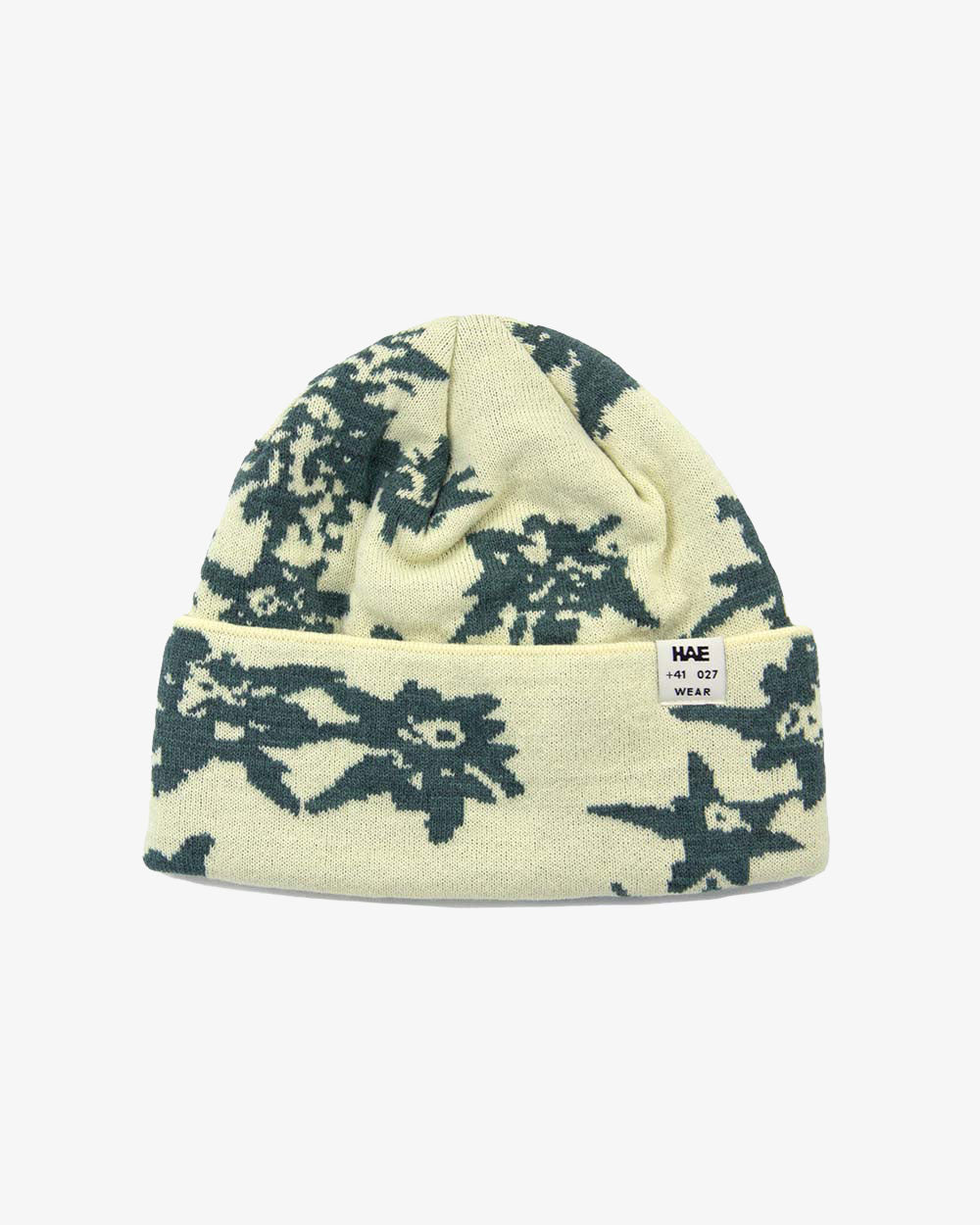 HAE Edelweiss Beanie in Offwhite/Grün – Herstellerfoto