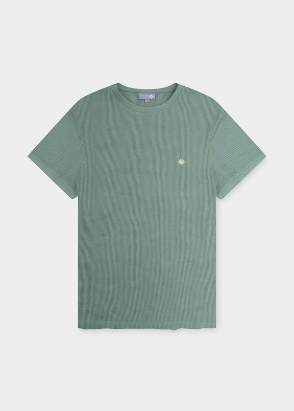 Bavarian Caps Edelweiß Feinstrick T-Shirt – Grüngrau