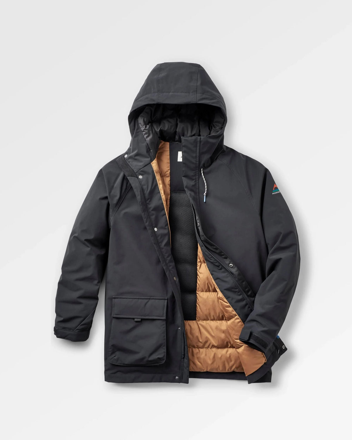 Passenger Baltic Recycled 2.0 Parka in Schwarz – Vorderansicht