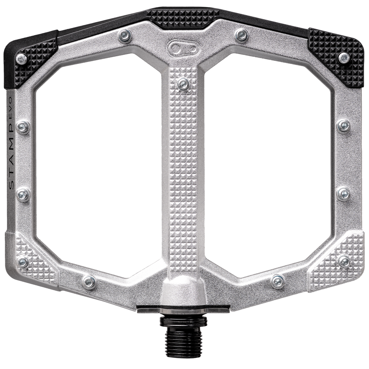 Crankbrothers Stamp EVO Large Flatpedale in Silber – Herstellerfoto