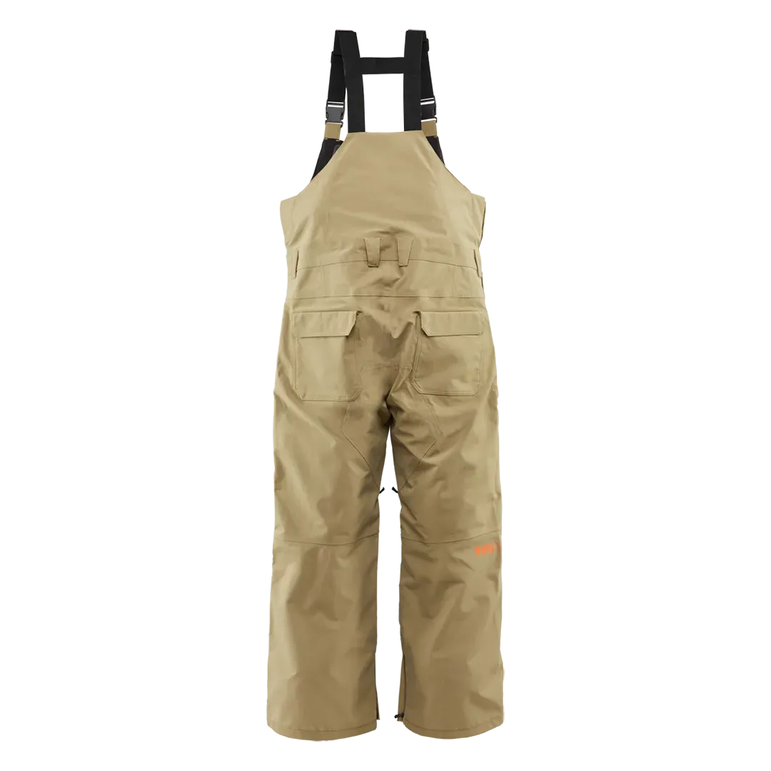 ThirtyTwo Basement Bib Herren-Snowboardlatzhose – Khaki – Rückansicht