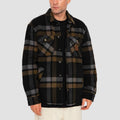Brixton Durham Sherpa Lined Jacket Black Charcoal Desert Palm