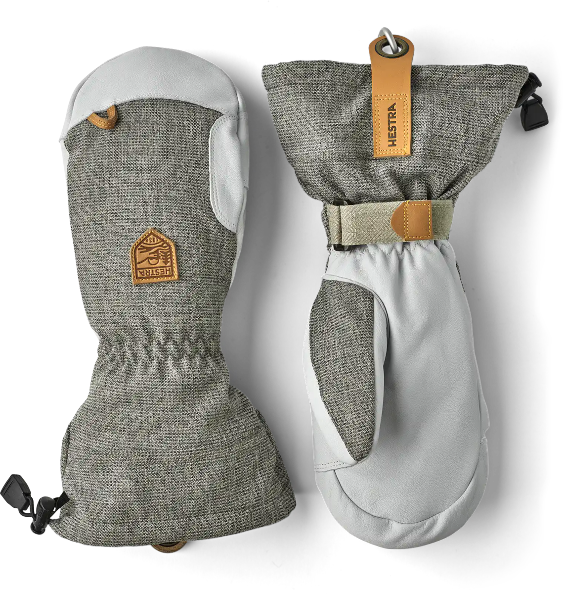Hestra Army Leather Patrol Gauntlet Mitt Light Grey
