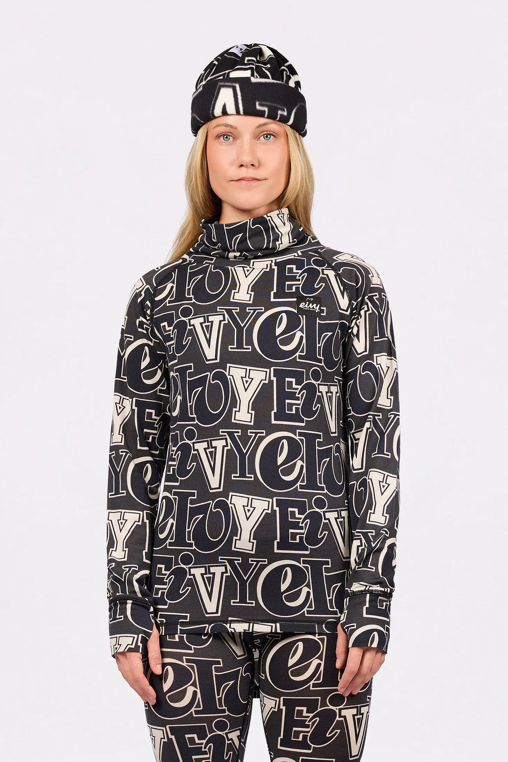 Eivy Icecold Merino Wool Top – Typo Black – 1