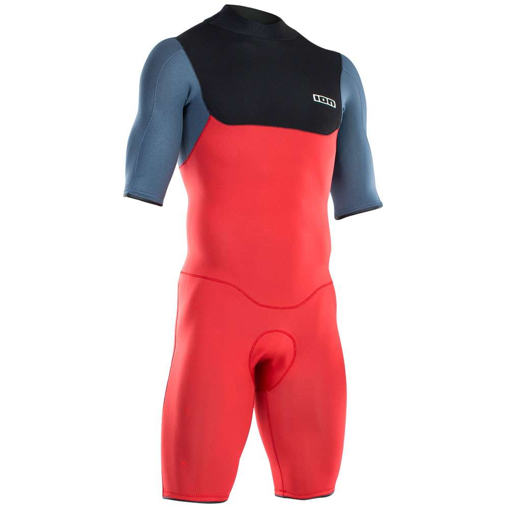 ION Seek Core Shorty SS 2/2 Back Zip Herren – red/steel blue/black – Vorderansicht