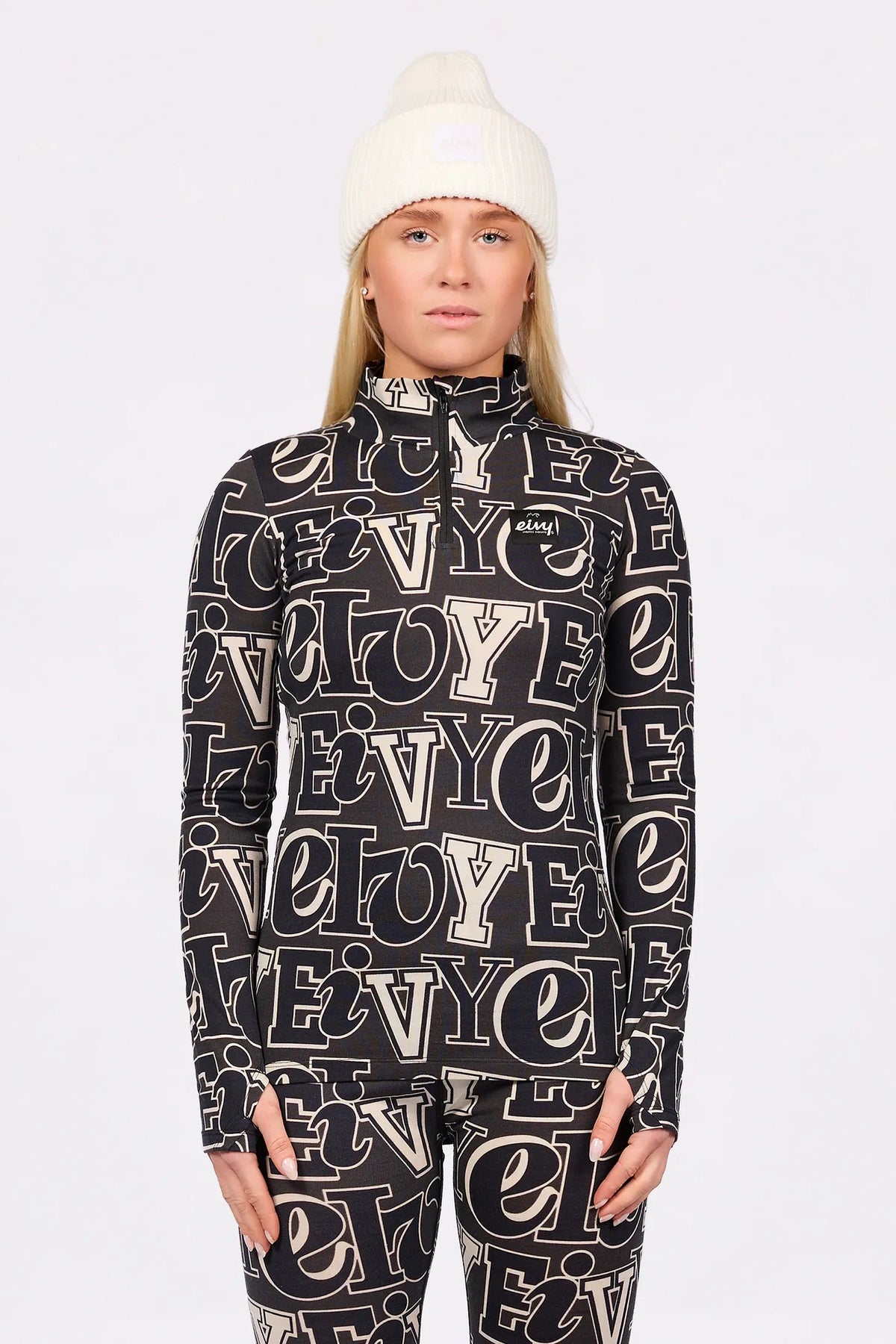 Eivy Journey Merino Wool Top – Typo Black – 1
