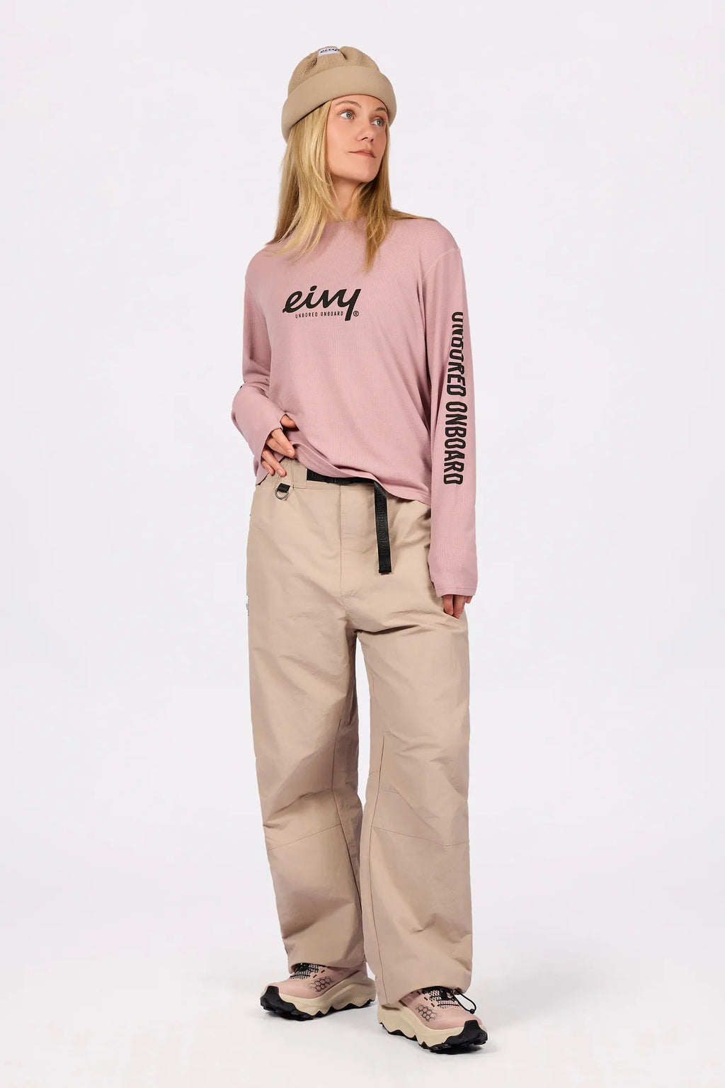 Eivy Loose Fit MX Merino Wool Rib Top – Faded Woodrose – 2
