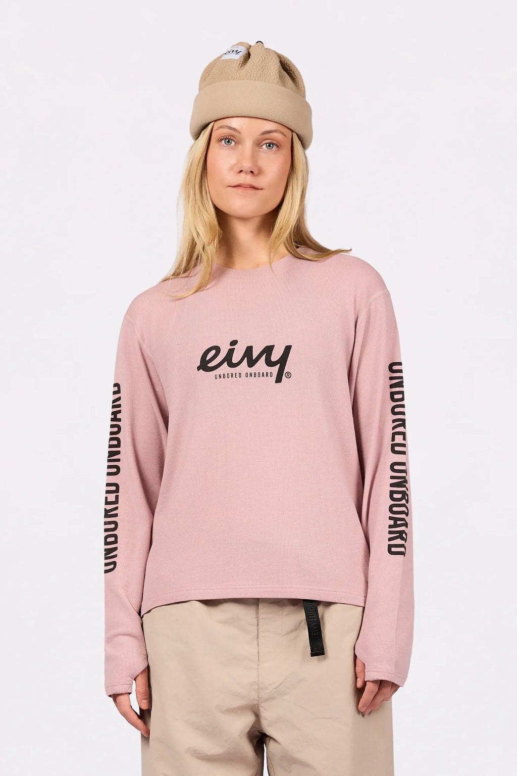 Eivy Loose Fit MX Merino Wool Rib Top – Faded Woodrose – 1