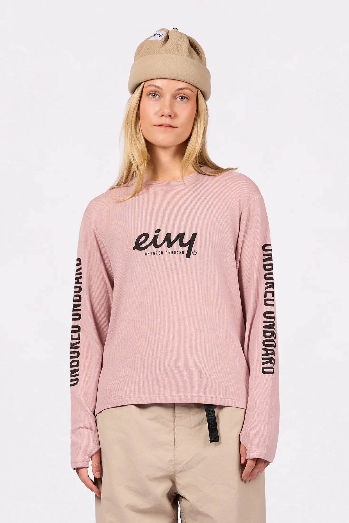 Eivy Loose Fit MX Merino Wool Rib Top – Faded Woodrose – 1