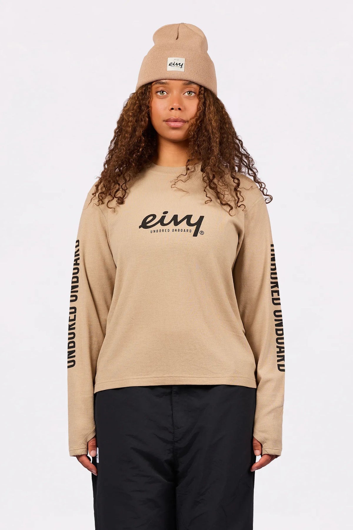 Eivy Loose Fit MX Wool Rib Top – Sand