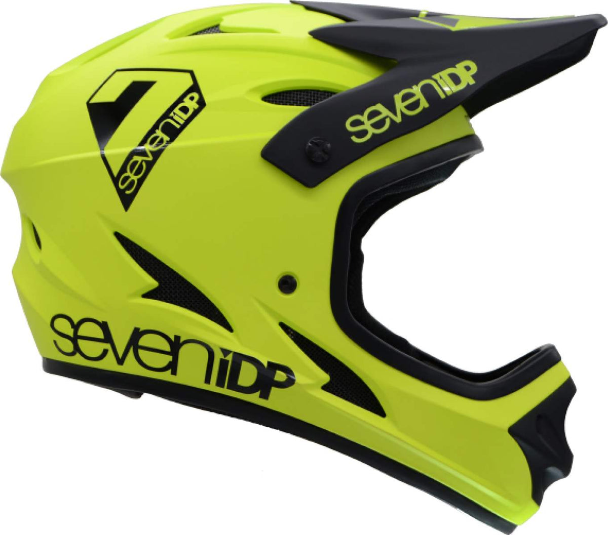 7iDP M1 Fullface Helm – Matt Acid Yellow / Black – Ansicht 1