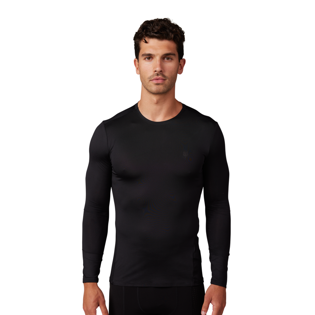FOX Tecbase Langarm-Baselayer – Schwarz Vorderansicht