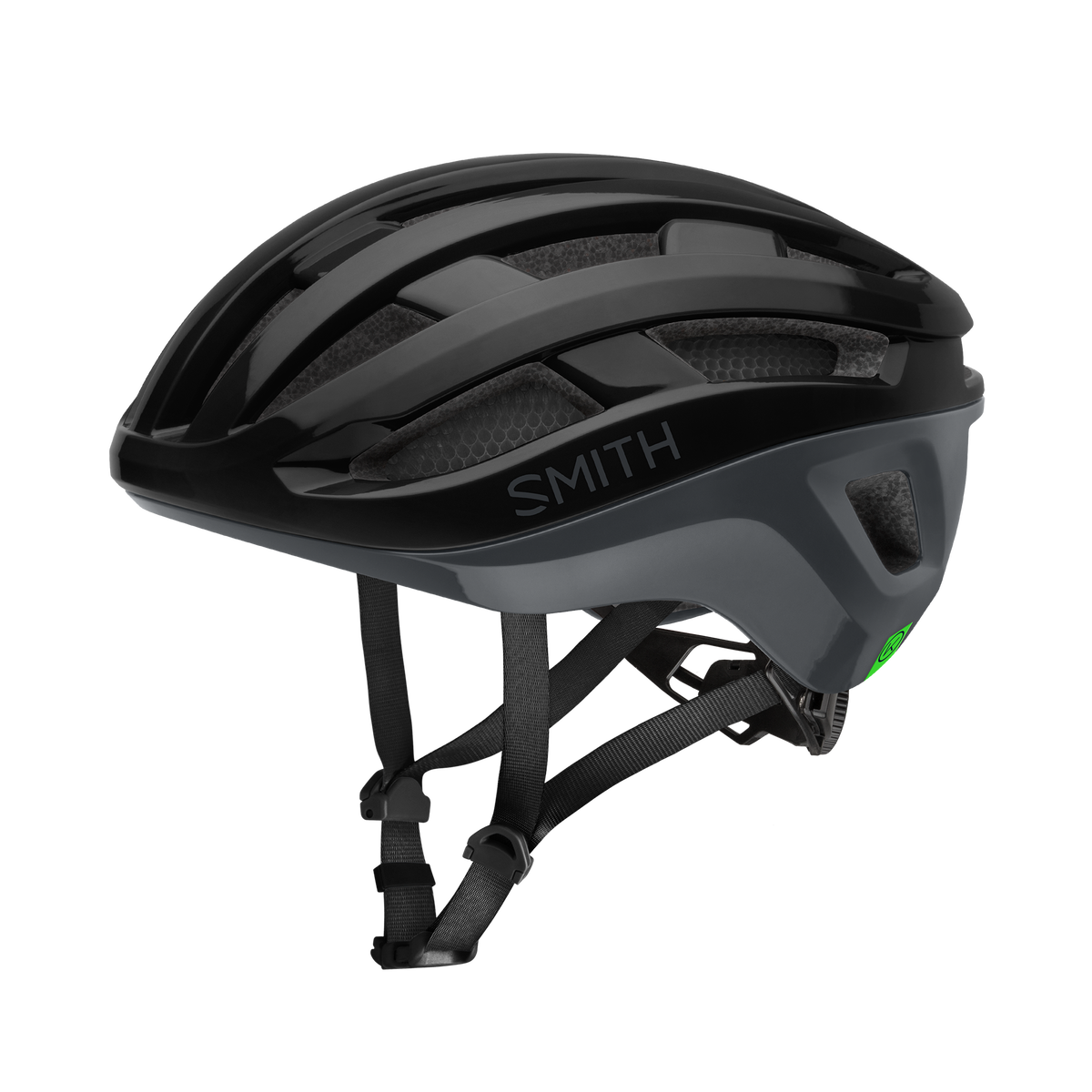 SMITH Persist Mips Fahrradhelm in Black/Cement – seitliche Vorderansicht