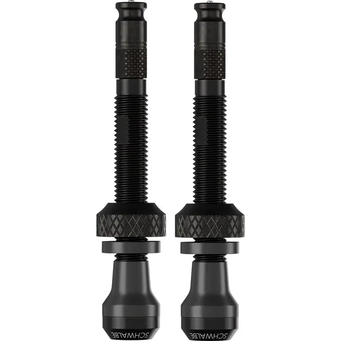 SCHWALBE Tubeless-Ventil Clik Valve, schwarz, aus Aluminium, 60 mm SCV-Ventil