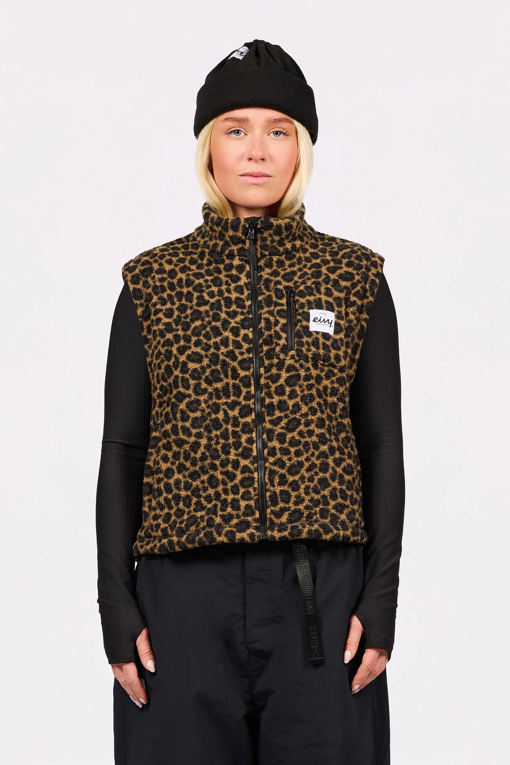 Eivy Boxy Sherpa Vest - Leopard