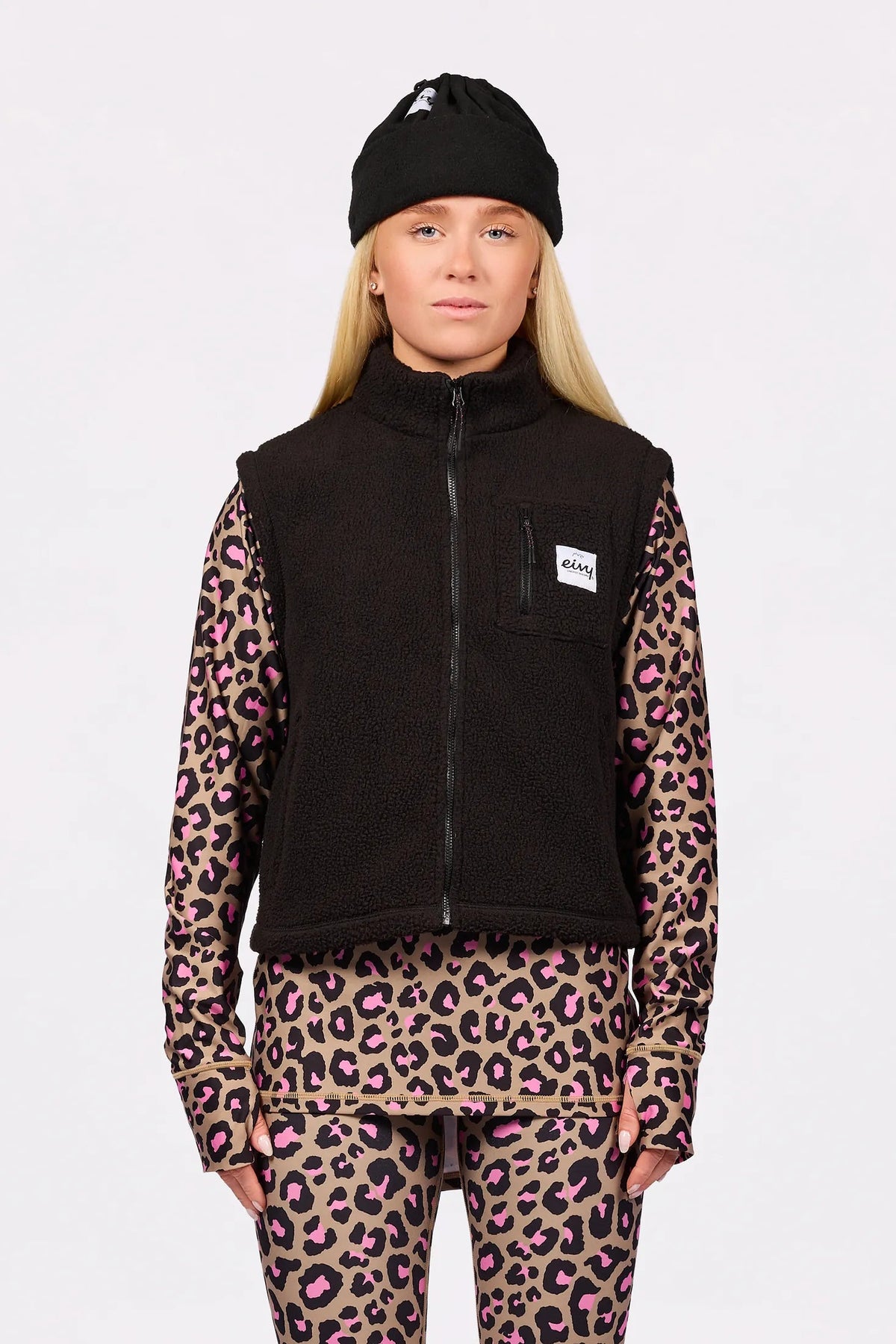 Eivy Boxy Sherpa Vest - Black